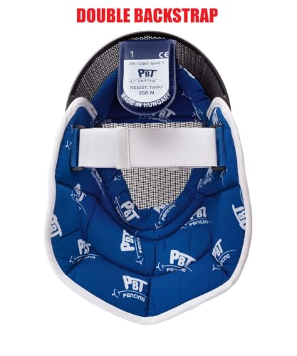 PBT CE 350N Épée Mask Made in Europe – Competition Fencing Mask with INOX Mesh & Polyester Bib - size: No:2