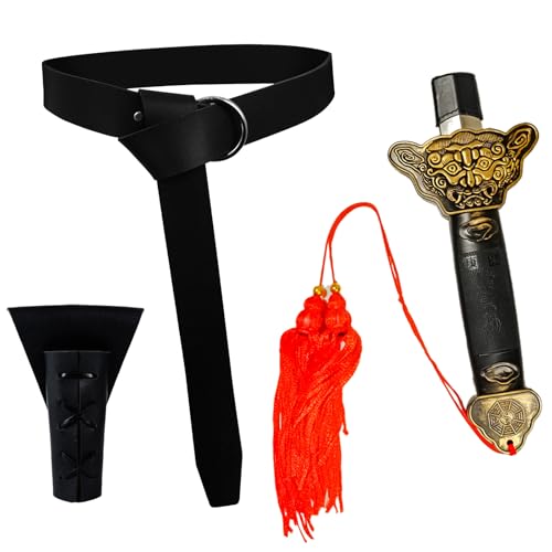 Retractable Sword Chinese Tai Chi Sword Set with Leather Belt,Sword Frog
