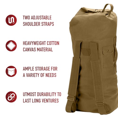 GI Style Double Strap Duffle Bag - color: Coyote Brown