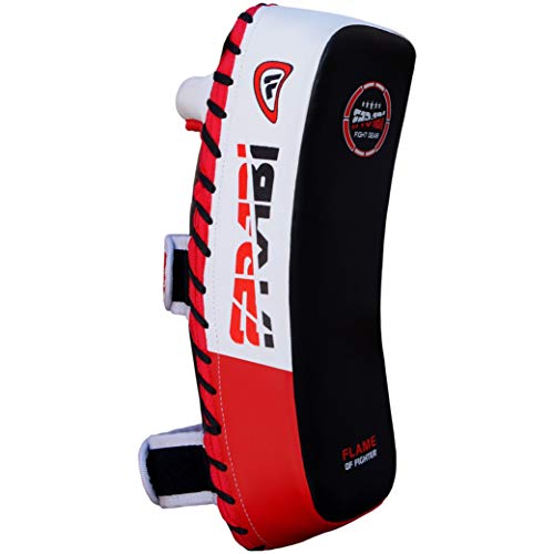 Farabi Thai Pads Kickboxing Muay Thai Training Strike Pads - color: White/Red, size: Pair