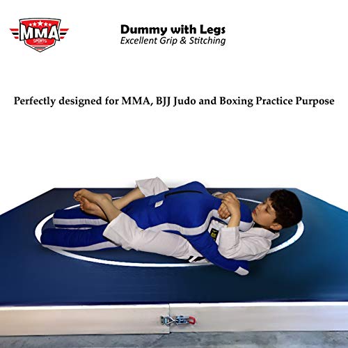 Kids Grappling Standing Dummy - Unfilled – Wrestling, Jiu-Jitsu, MMA Training Dummy with Moveable Arms and Legs – Durable Polyester Fabric - color: Blue-Stand, size: 4 ft-49 Inch