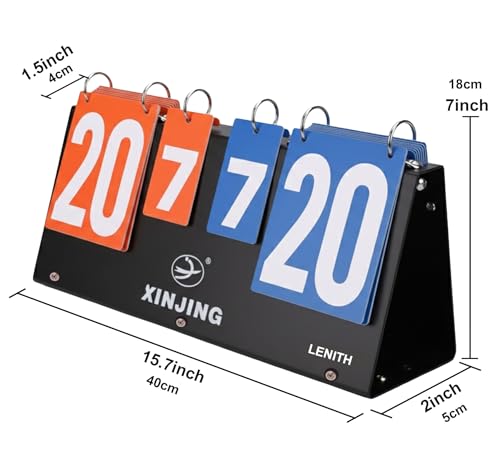 LENITH Portable Table Scoreboard, Flip Score Counter 0-31 Points and 0-7 Sets, Foldable Score Keeper for Table Tennis, Badminton and Squash