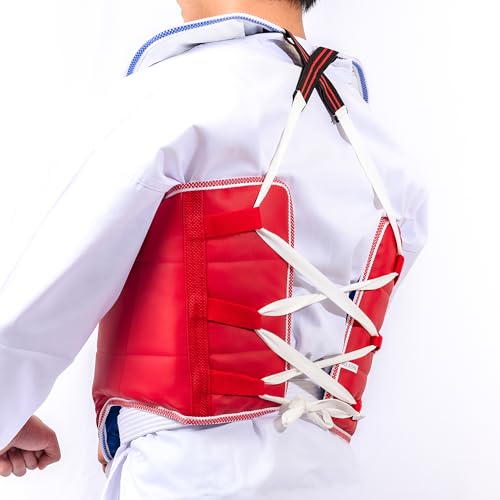 AAMA Solid Reversible Olympic Style Taekwondo Chest Guard Protector - size: 2