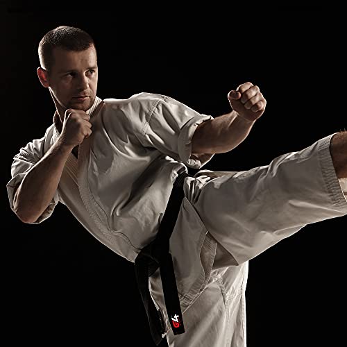 G4 Karate Suit GI Aikido Training Adult Student Uniform Set Free Belt Black White - color: Black, size: 7/200cm