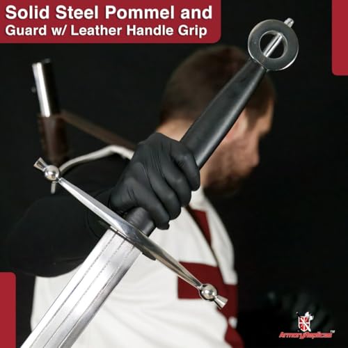 Armory Replicas™ Medieval Hand Forged Knight Sword EN45 Carbon Steel Full Tang with Scabbard - style: Hand-Forged Tempered Sword