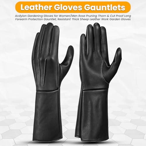 Medieval Gauntlet Gloves – 100% Sheepskin Leather – Handmade Black Long Cuff Armor Gloves – Renaissance, LARP, Cosplay - size: Large