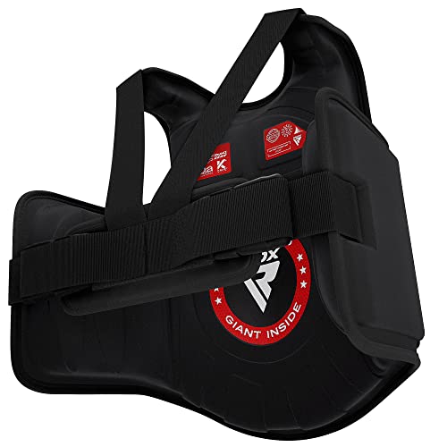 RDX Boxing Body Protector, MMA Kickboxing Muay Thai Boxing Chest Guard, Sparring Training Heavy Punching, Kara Adjustable Strike Shield, Martial Arts Upper Body Ribs Protection Pad, Taekwondo Vest - size: Large-X-Large