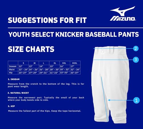 Mizuno Youth Premier Short Baseball Pant - color: Grey, size: 3X-Large