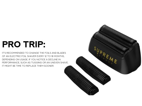 Supreme Trimmer Replacement Foil & Cutter SB63 | Hypoallergenic Foil for Crunch STF602 | Black - color: Black Foils & Cutters