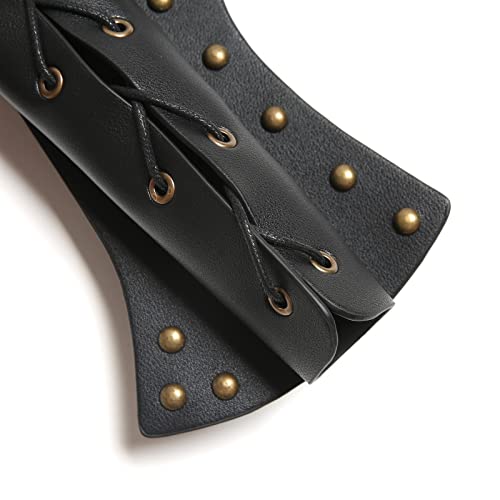 HZMAN Medieval Leather Sword Frog LARP Sword Belt Sword Holster - color: Black