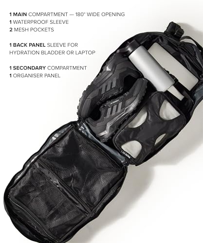 Falko Tactical Backpack for Men and Women 50L Backpack 2.4x Stronger Large Military Molle Rucksack, Bugout Backpack Outdoors - color: Dark Grey