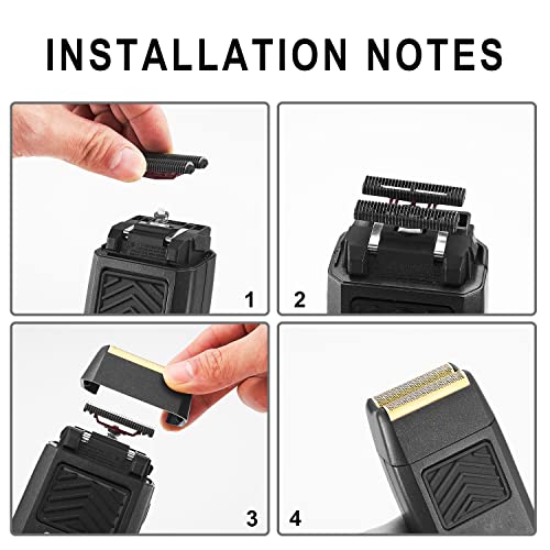 5 Star Shaver Replacement Foil Compatible with wahl Shaver Foil - color: Black Foil and Cutters(2 Count)