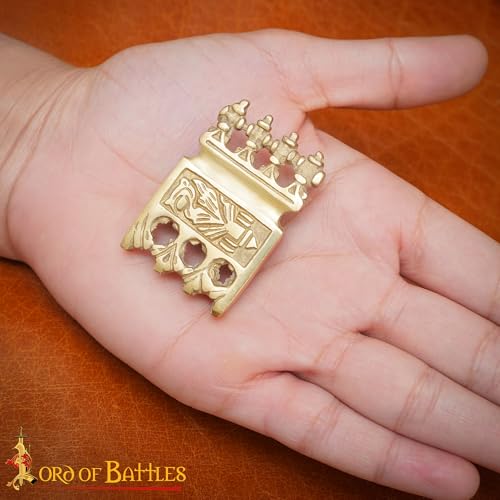 Lord of Battles Brass Belt End Medieval Belts Chape Leather End Caps Accessory for Renfair Cosplay Costume