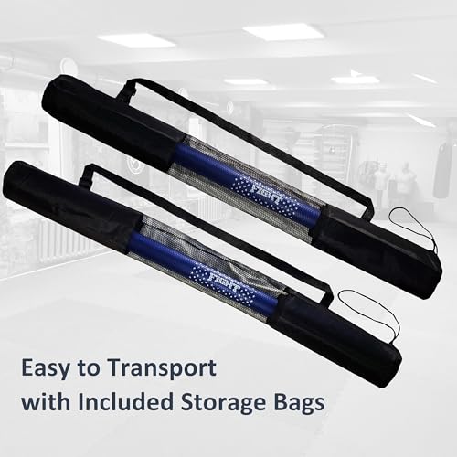 Foam Practice Swords, Training Sparring Stick Set, 2 Pack 35" with Carry Bag,for Martial Arts, Karate - color: Blue
