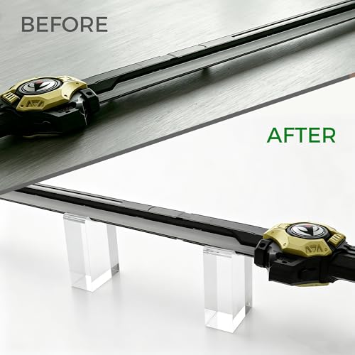 Lovemolly Clear Acrylic Lightsaber Display Stand – Adjustable Horizontal Weapon Rack for Samurai Sword, Tanto, Rapier, Cosplay Blade & Wand, 8mm Thick Heavy-Duty Desk Holder