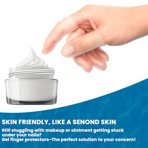 20Pcs Gel Finger Cots, Small Silicone Finger Protectors Sleeves, Fingertip Cover Caps to Heal Cracked, Eczema, Peeling, Hangnails, Corn, Calluses - size: medium and Small