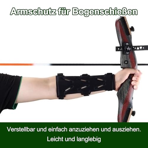 Archery Arm Guard, 9” Adjustable 3-Strap Forearm Protector, Breathable Vented Wrist Guard for Youth & Adult, Unisex Right Left Hand Bow Hunting Target Shooting