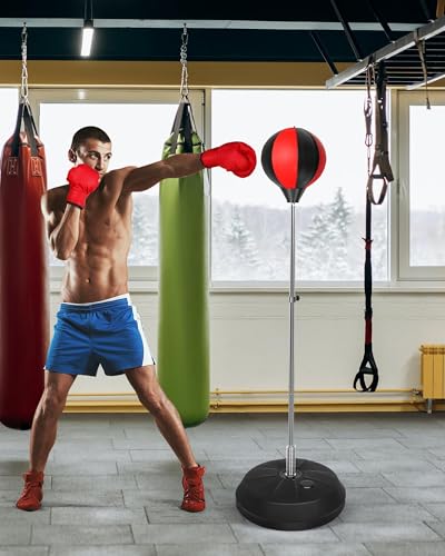 INNOLIFE Fitness Reflex Bag, Boxing Bag for Adults and Teens - color: Black Red