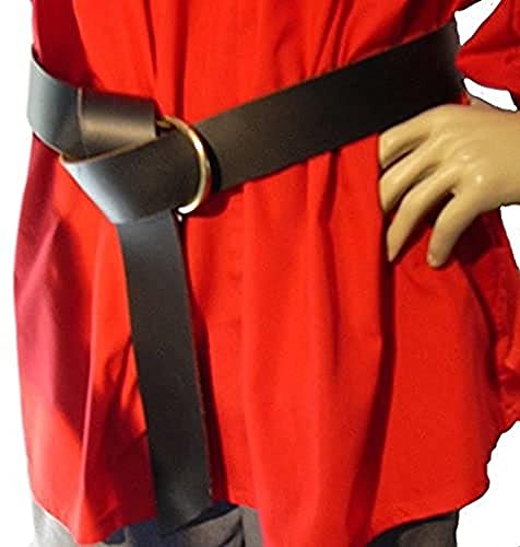 NauticalMart D Ring Belts (Up to 44" waist, Black/Brass D Ring)