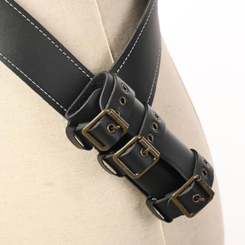 BLESSUME Medieval Knight Belt with Sword Frog Holster Rapier Scabbard Holder 1pc - color: Black 1