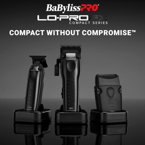 BaBylissPRO High-Performance Compact LO-PROFX Shavers for Men - color: Black, style: Shaver and Base