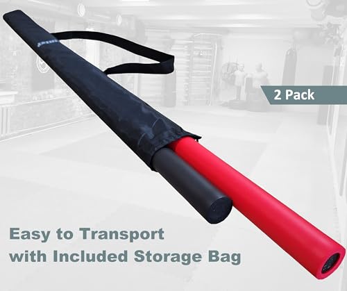 Foam Padded Practice Staff 4 Ft with Carry Bag, Bo Staff, Bo Staff for Martial Arts and Karate - color: Black