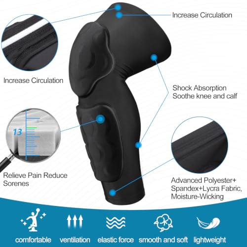 Padded Knee Calf Compression Leg Sleeve, 1 Pair - size: X-Large
