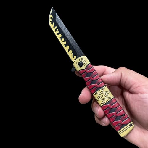 LALAPORT Anime Inspired Pocket Knife Collection | Katana Style Folding Knives | Cosplay, Display, EDC (Sandai Kitetsu) - color: Sandai Kitetsu