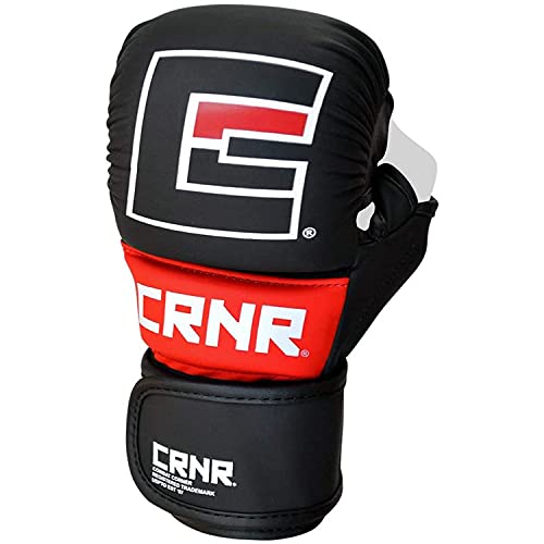 Combat Corner MMA Spar Gloves for Men and Women - MMA, Kickboxing, Muay Thai Sparring Training Gloves | Black