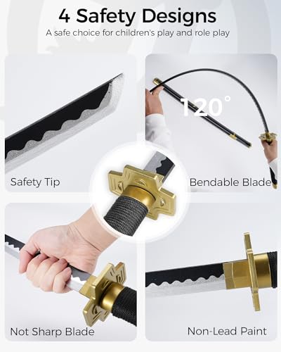 Cold Blade Katana Sword - 41 inches Katana Replica with Holster Belt and Display Stand - Sword with Authentic Design - color: 3 Piece-Kitetsu+Yubashiri+Wado Ichimonji