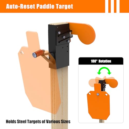 2x4 Steel Target Hanger & 4" x 3/8" AR500 Auto-Reset Paddle - style: 2-Pack
