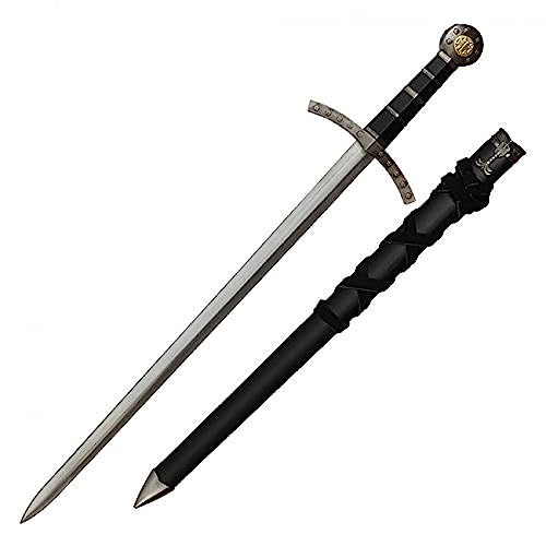 Middle Ages Broad Sword Style Dagger & Matching Scabbard - color: Black