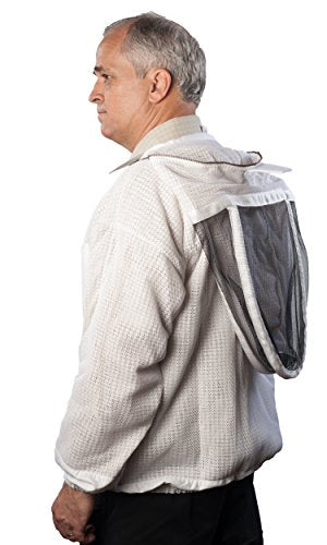 Ventilated Bee Jacket for Men and Women with Gloves and Detachable Fencing Veil, 3-Layer Beekeeping Jacket, YKK Brass Zippers (X-Large) - size: X-LARGE
