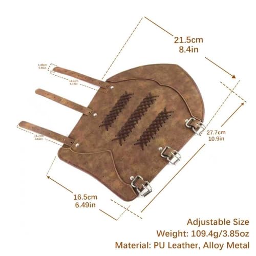 HZMAN Medieval Gauntlet Wristband Faux Leather Bracer Archery Arm Guard - color: 01 Brown Weave