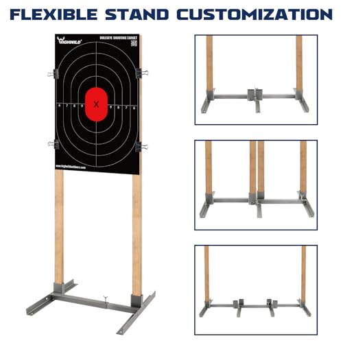 Highwild Adjustable Target Stand Base Paper Target Stands for Shooting Range Portable H-Shape Cardboard Shooting Base Triple Set