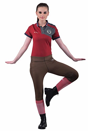 TuffRider Women's Ventilated Schooling Tights - color: Chocolate W/ Chocolate, size: X-Small