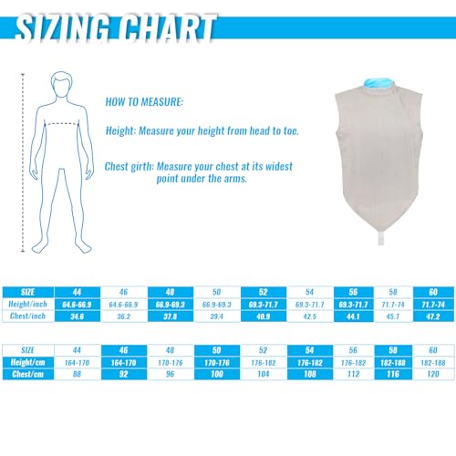 Fencing Electric Foil Jacket - Electric Foil Lame - Foil Metal Vest for Men - size: 52