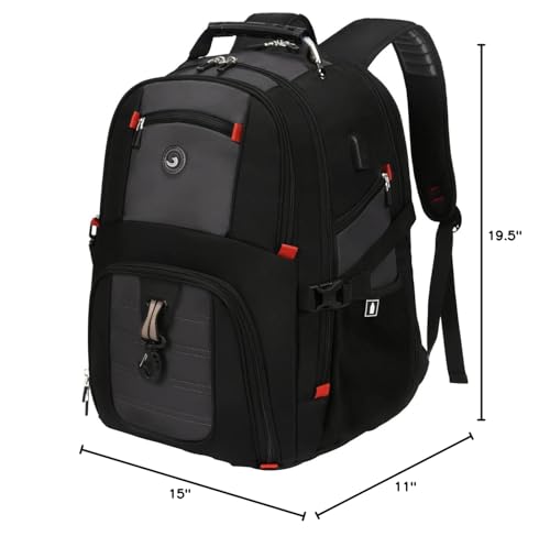 SHRRADOO Extra Large Travel Laptop Backpack for Men, Work College Backpacks - color: Grey