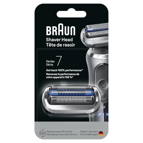 Braun Series 7 Electric Shaver Replacement Head, Easily Attach Your Shaver Head for a Shave as efficient as Day one, Compatible with New Generation Series 7 Shavers, 74S, Silver