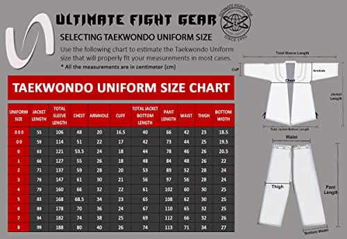 Ultimate - Taekwondo Gi Uniform - Kids Adults Unisex White Belt Included - color: White, size: 3