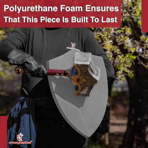 Armory Replicas™ - Throes of Battle Customizable Foam Medieval Shield - Superior LARP Costume Gear - style: Grey Throes
