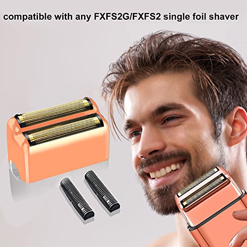 Replacement Heads Foil & Cutters Compatible with BaBylissPRO FXFS2 Shaver - color: Rose Gold