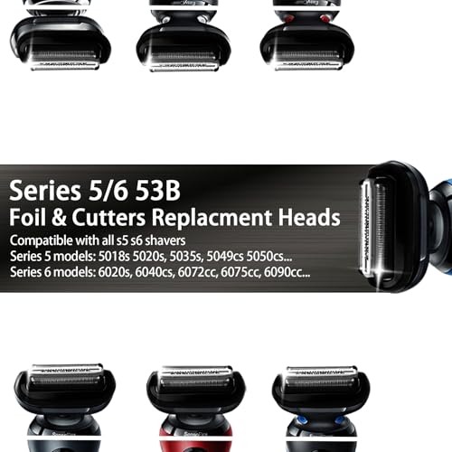 2 Pack Series 5/6 Replacement Head for S5 S6(New Gens) Shaver, 53B - size: 53B - 2Pcs