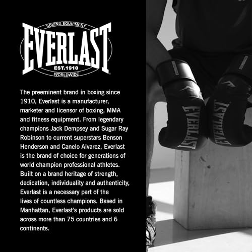 Everlast Prostyle 2 Boxing Gloves, Entry Level Training Gloves for Men and Women, Secure Fit Hook and Loop Closure & Ventilation, Heavy Bag & Speedbag Training - color: Black, size: 12 oz