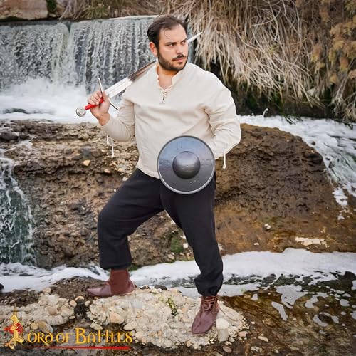 Lord of Battles Late Medieval Steel Buckler Archers Combat Buckler Shield Handmade Medieval Fencing Buckler Shield - style: Buckler With Natural Hammered Finish