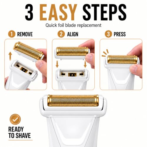 3 Pack Gold Replacement Foil Blades for Manscaped Lawn Mower 5.0 Ultra - color: Gold Foil Shaver, size: 3 Pack