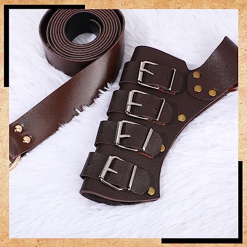 Silkfly 2 Pcs Medieval Pirate Sword Belt Sword Sheath, Brown, Dark Coffee - color: Brown, Dark Coffee