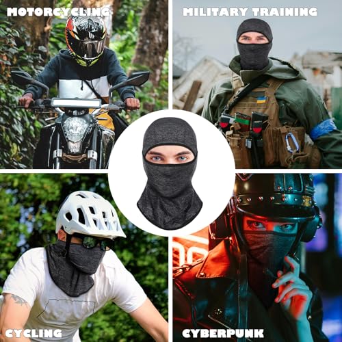 Achiou Ski Mask Balaclava Shiesty, Cooling Ice Silk Motorcycle Face Cover - color: Hemp Gray