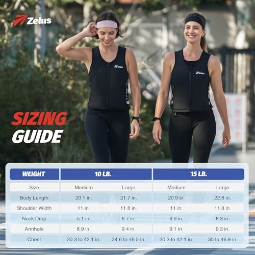 Zelus Weighted Vest for Women Men, Adjustable Z-Fit Slim Weight Vest 1-15lb - size: 10LB&M