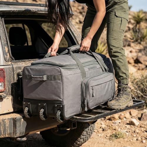 Military Wheeled Deployment Bag Large Tactical Heavy Duty Duffel Bag 124L - color: Grey